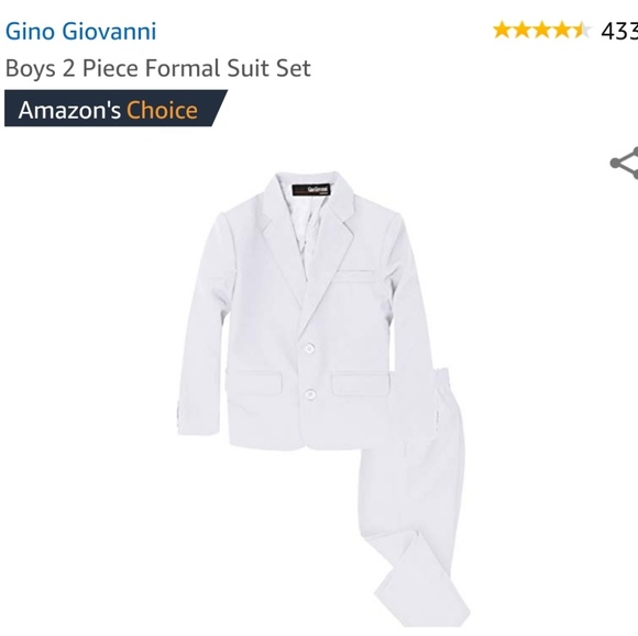Gino Giovanni Boys 2 Piece Formal Suit Set
